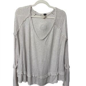 Women's Free People beige V-Neck Top